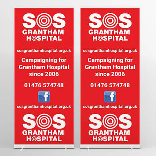 Web Design Uk Business Printing Sos Grantham Hospital Roller Banners